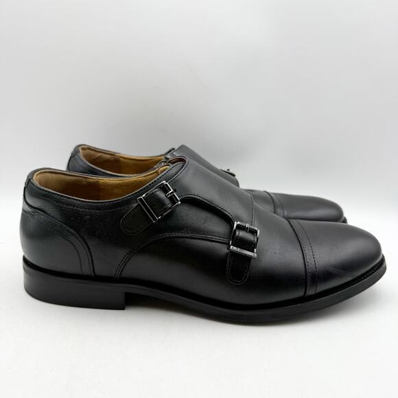 Florsheim Mens Rucci Monk Strap Dress Shoes US 7 Wide Black Leather Slip-On EUC main image 4